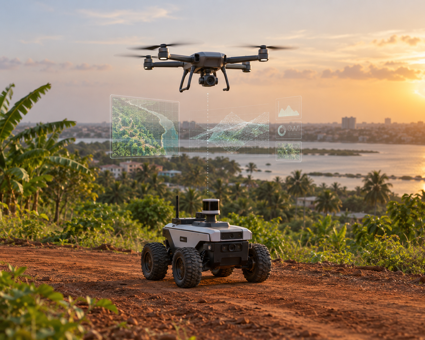 Drone et robot autonome utilisant des données intelligentes dans un environnement inspiré du Bénin