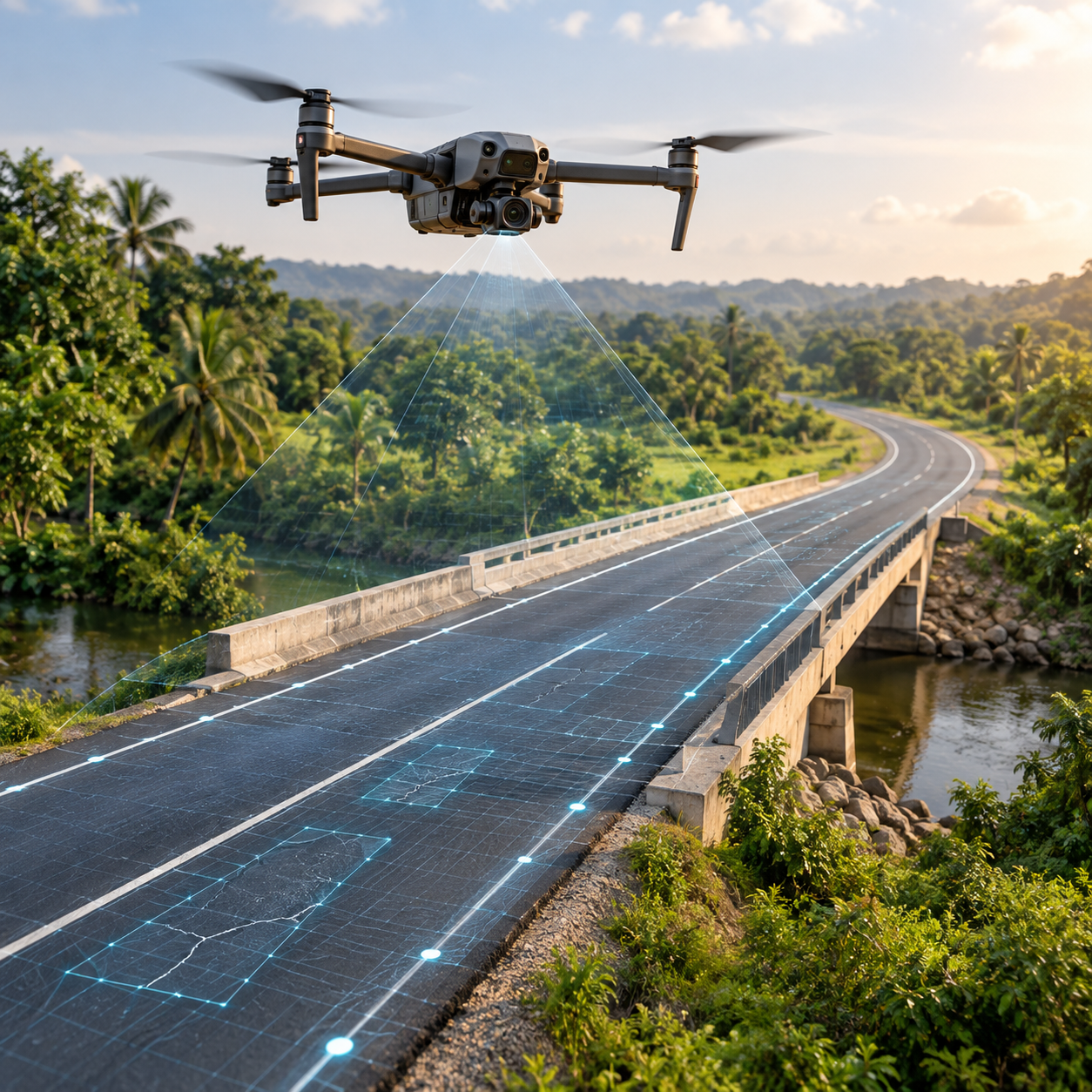 Inspection routière par drone